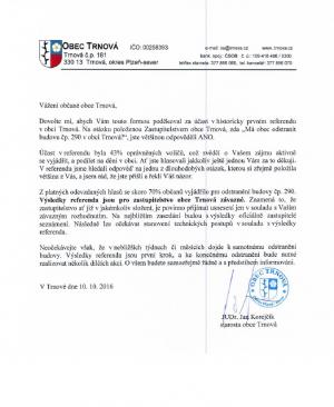 Vyjádření starosty obce k referendu 1
